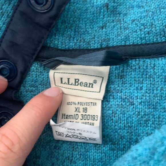 L.L Bean Fleece Quarter Button Up Sweater - Picture 3 of 4